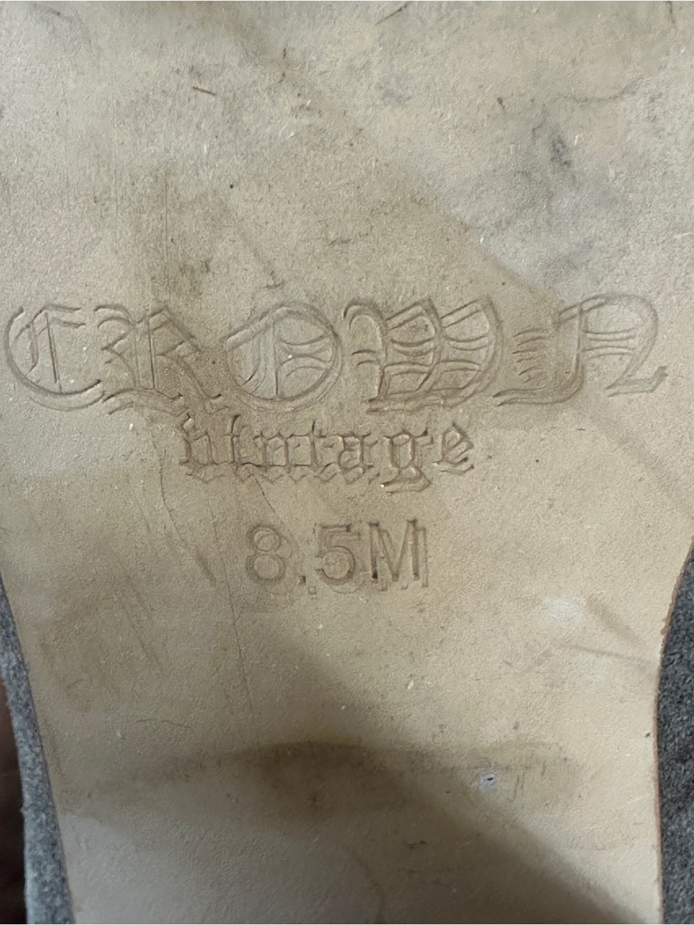 Crown Vintage Knee-High Suede Boots in Taupe Brown 8.5 - Picture 12 of 12